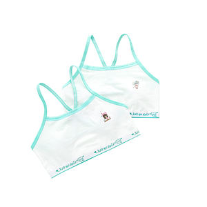 In Stock Kid Bra Cartoon Graphic Little Girl Bra Lace Trim Bralette for Student