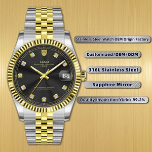 Customized Luxury Stainless Steel Men's Quartz Wristwatch with Seiko Movement Business OEM Fashion Watch Chic Charm