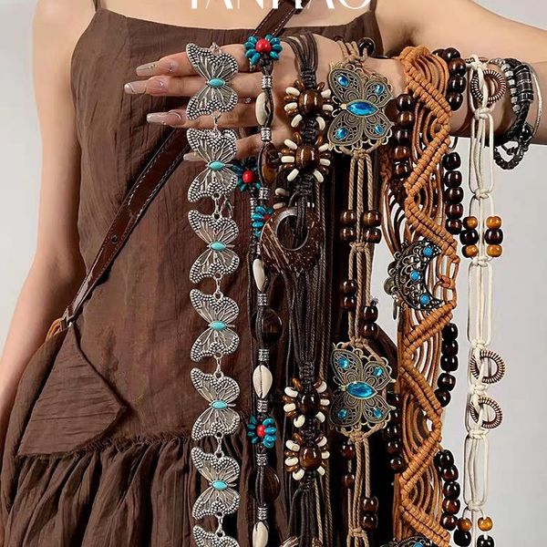 Bohemian Style Y2k Metal butterfly Belt Female Decorate with Skirt Ethnic Style Retro Style Waist Chain