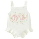 High Quality Sleeveless Knit Romper for Baby Girls Organic Cotton Soft Half One Birthday & Summer Outfit