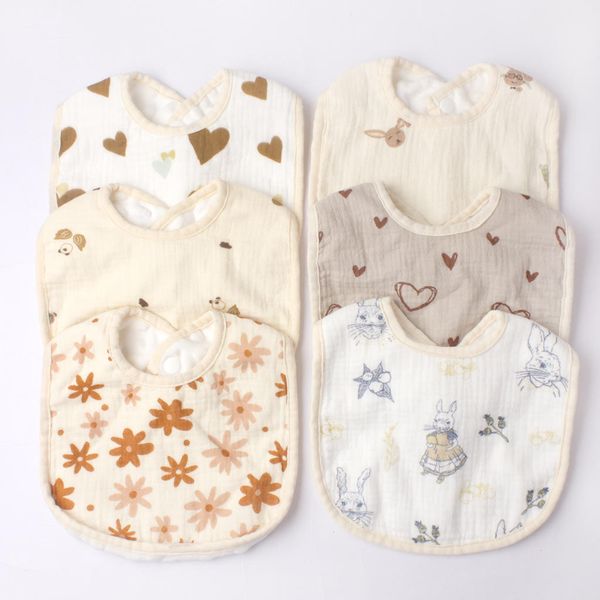 Baby Bibs Pure Cotton Velvet Boys and Girls Baby Bibs Waterproof Autumn and Winter Thickened Newborn Bibs