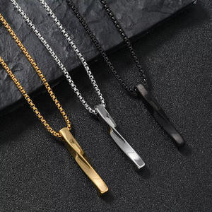 Personalities Men's Boy's Hip-Hop Spiral Long Necklace Trendy Link Chain Silver Stainless Steel Pendant Woolen Accessories