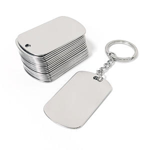 Hanging Accessories Keyring Chain Stainless Steel Metal Plate Lettering Custom Blank Mark Engraving Hot Print Low Brand