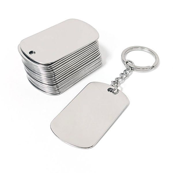 Hanging Accessories Keyring Chain Stainless Steel Metal Plate Lettering Custom Blank Mark Engraving Hot Print Low Brand
