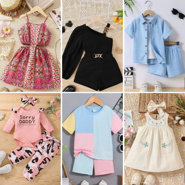 Wholesale Mixed Used Children's Clothing Inventory Summer Children's Cartoon Printed Casual Clothing Style Random Shipment