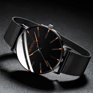 New Casual Men's Watch Korean Version Simple Alloy Mesh Strap Quartz Wristwatch Export Men's Quartz Watch
