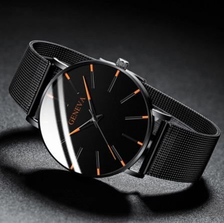 New Casual Men's Watch Korean Version Simple Alloy Mesh Strap Quartz Wristwatch Export Men's Quartz Watch