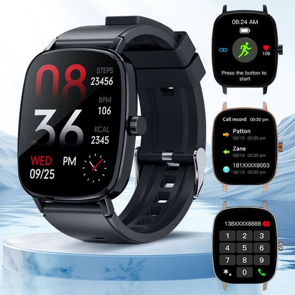 AW63 Pro 2.01-Inch Smart Watch for Men/Women Fitness Tracker BT Call Android Operation IP67 Magnetic Outdoor Square Smartwatch