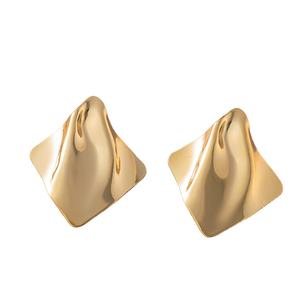 Jewelry 18K Gold Plated Trendy Stainless Steel Statement Earrings Geometric Drop Stud Design Inspired Water Drop Weddings