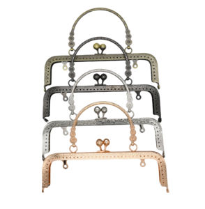 Cloxy DIY Metal Bag Making Hardware Accessories 18/20cm Bag Handle Vintage Kiss Lock Embossed Kiss Frame Square Purse Frame