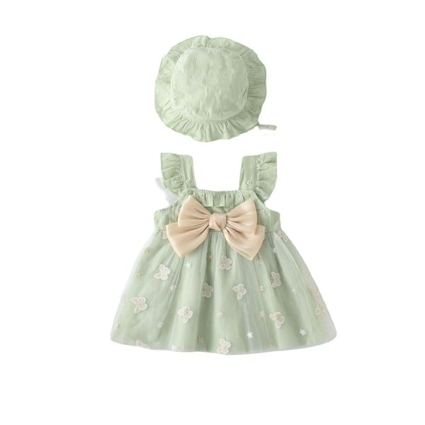2025 Girls Dress New Style Pastoral Satin Skirt for Baby Princess Knee-Length with Ruffles Size 18-24 Months for Spring Summer