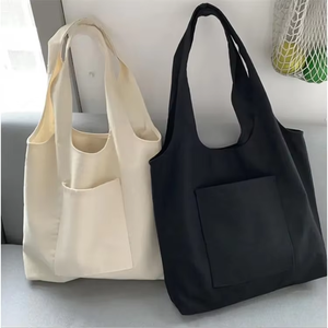 LOW MOQ Plain Organic Reusable Custom Color Design Print Cotton Canvas Tote Bag for Women Shopping