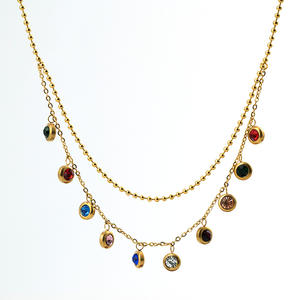 Titanium Steel Necklace Double Layer Chain Necklace Necklace Women's